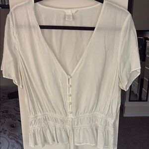 H&M White Button Down Blouse
